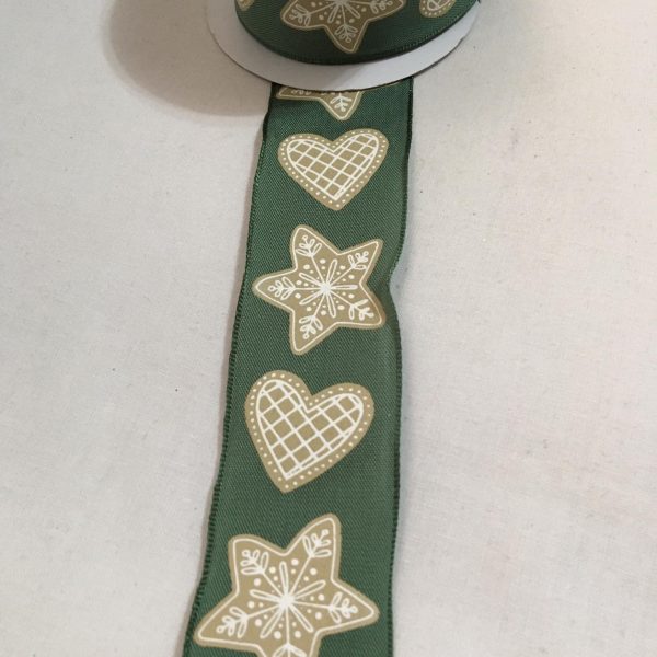 Mézeskalács mintás szalag zöld