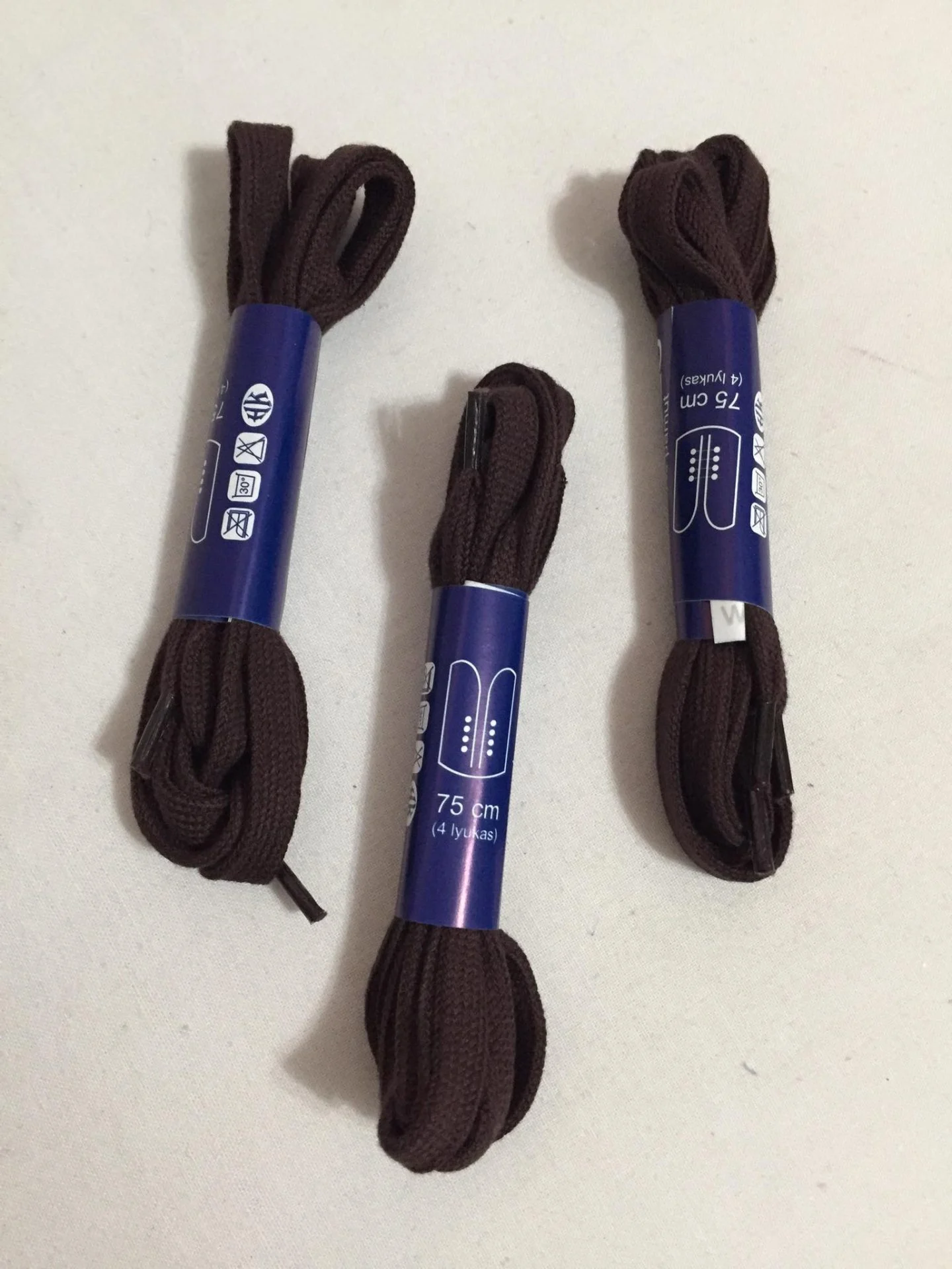 sbarna 75l Cipőfűző 75 cm lapos sötétbarna - Image 1