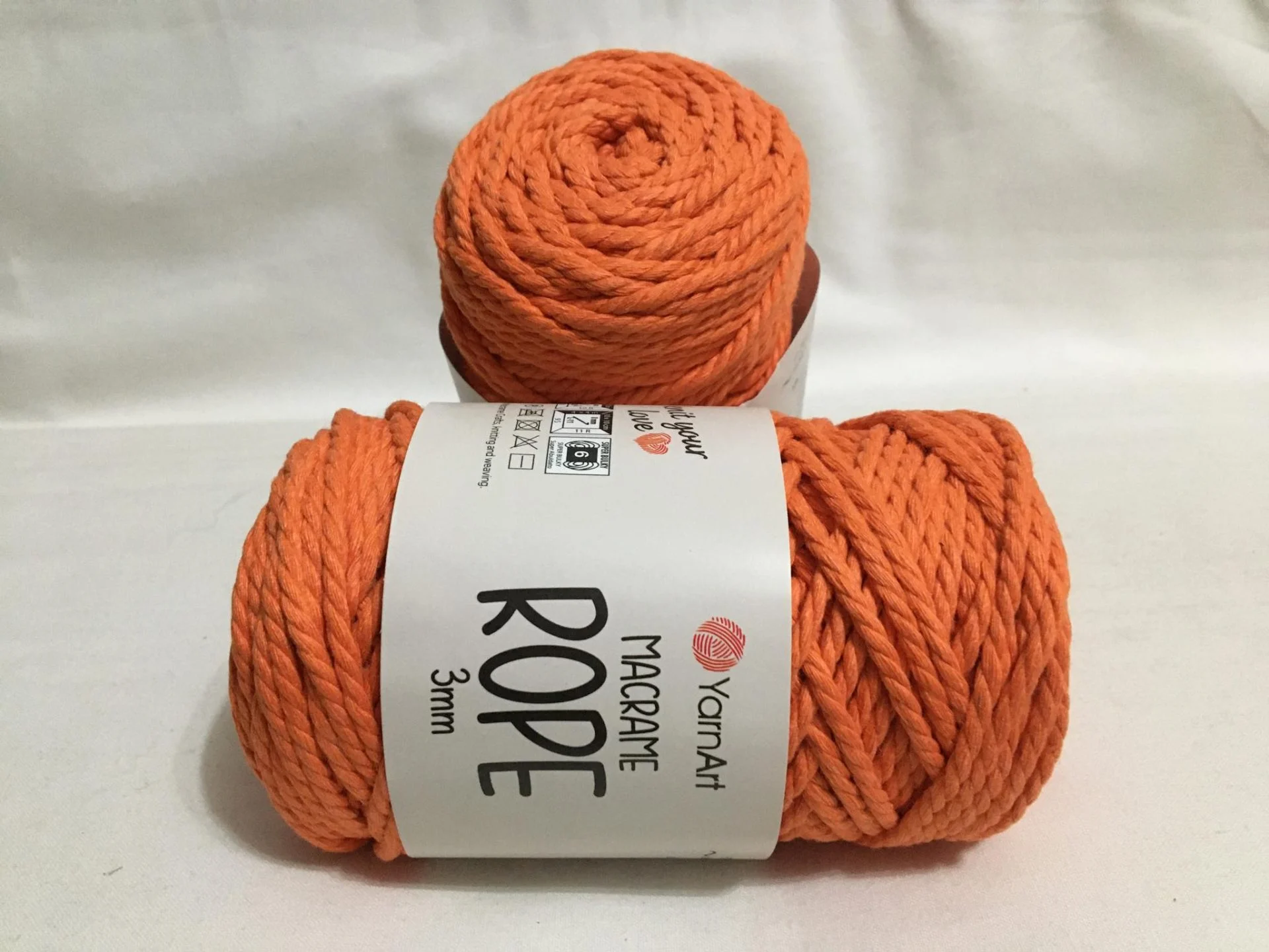 770 narancs rope3 Macrame rope kötőfonal 770 narancssárga (3 mm) - Image 1