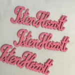 Isten hozott fa felirat 15 cm pink