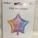 Fólia lufi szivárványos születésnapi csillag