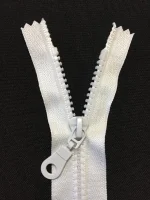 P6-os vastag fogú műanyag zárt húzózár fehér 18 cm - Image 2