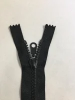 P6-os vastag fogú műanyag zárt húzózár fekete 25 cm - Image 2